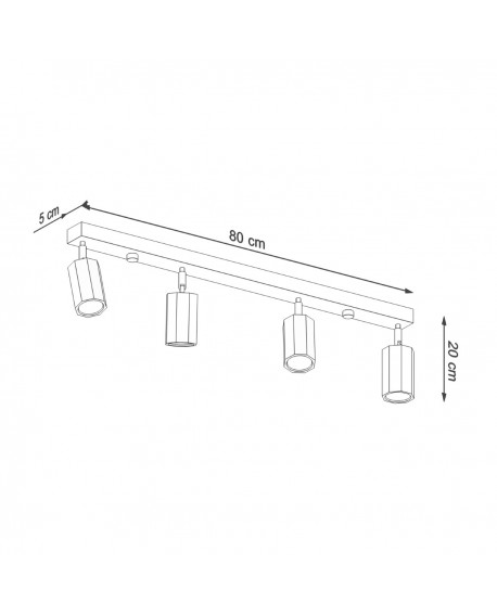 Plafon ZEKE 4 dąb Sollux SL.1031