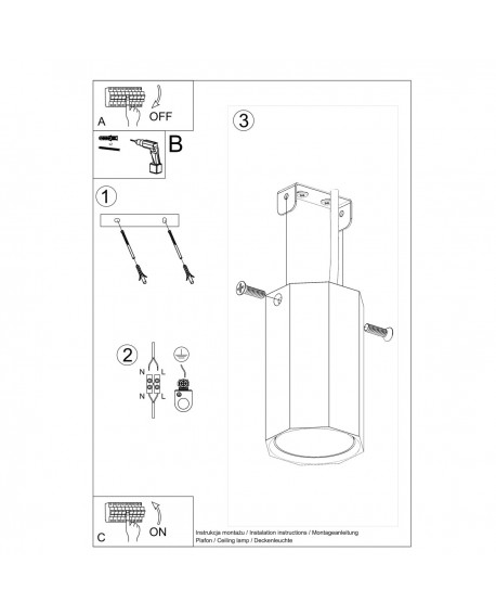 Plafon ZEKE 10 dąb Sollux SL.1033