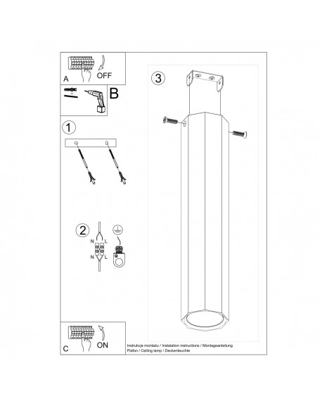 Plafon ZEKE 30 dąb Sollux SL.1034