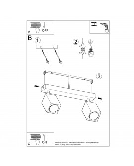 Plafon KEKE 2 dąb Sollux SL.1036