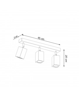 Plafon KEKE 3 dąb Sollux SL.1037