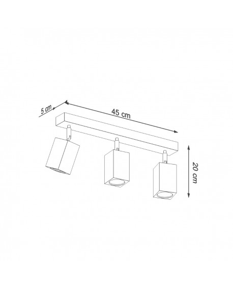 Plafon KEKE 3 dąb Sollux SL.1037