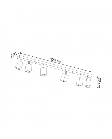 Plafon KEKE 6 dąb Sollux SL.1039