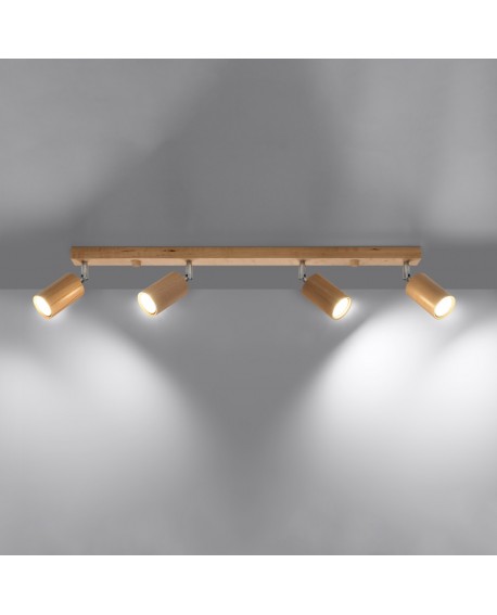 Plafon BERG 4 naturalne drewno Sollux SL.1042