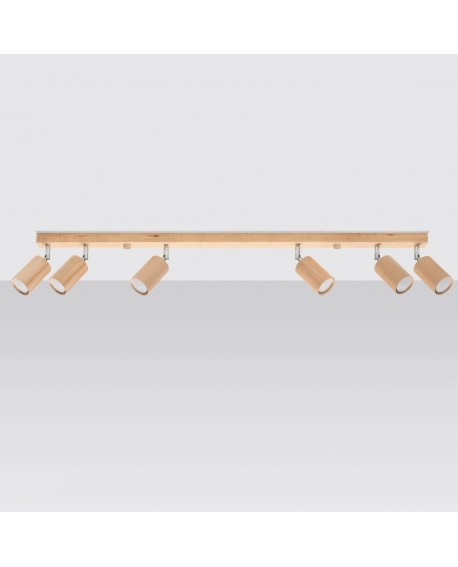 Plafon BERG 6 naturalne drewno Sollux SL.1043