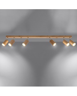 Plafon BERG 6 naturalne drewno Sollux SL.1043