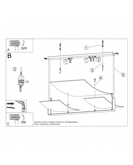 Plafon CELIA biały Sollux SL.1047