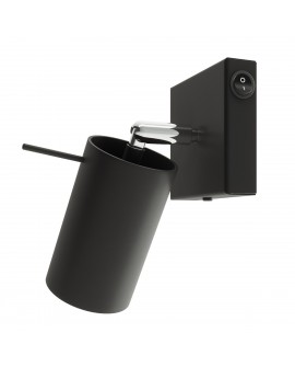 Kinkiet RING czarny z włącznikiem Sollux SL.1049