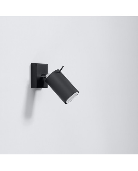 Kinkiet RING czarny z włącznikiem Sollux SL.1049