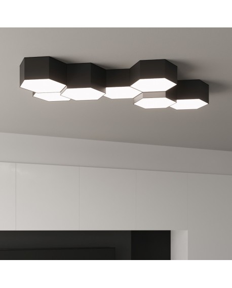 Plafon SUNDE 11 czarny Sollux SL.1059