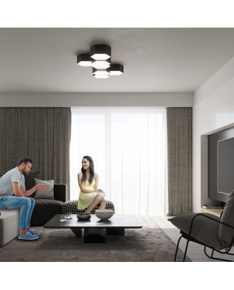 Plafon SUNDE 13 czarny Sollux SL.1060