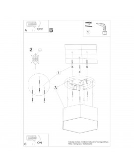 Plafon SUNDE 15 czarny Sollux SL.1061