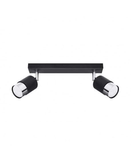 Plafon NERO 2 czarny/chrom Sollux SL.1065