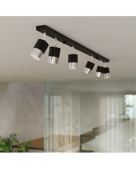 Plafon NERO 2 czarny/chrom Sollux SL.1065