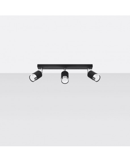 Plafon NERO 3 czarny/chrom Sollux SL.1066