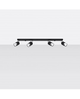 Plafon NERO 4 czarny/chrom Sollux SL.1067