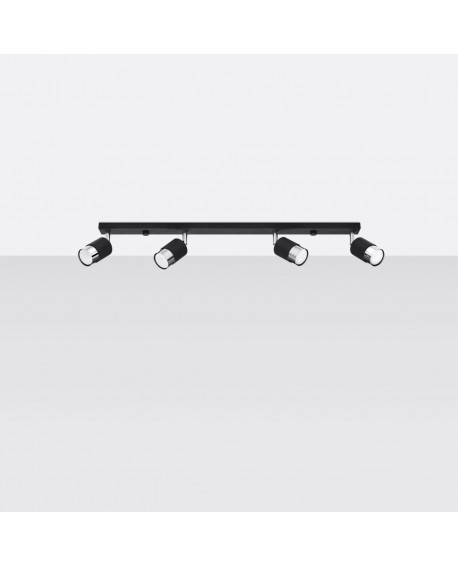 Plafon NERO 4 czarny/chrom Sollux SL.1067