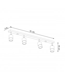 Plafon NERO 4 czarny/chrom Sollux SL.1067