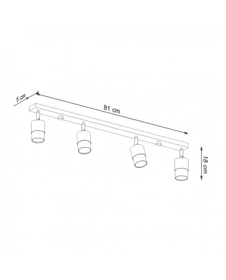 Plafon NERO 4 czarny/chrom Sollux SL.1067