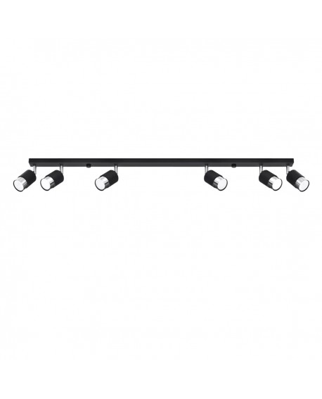 Plafon NERO 6 czarny/chrom Sollux SL.1068