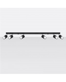 Plafon NERO 6 czarny/chrom Sollux SL.1068