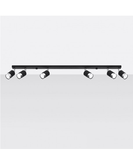 Plafon NERO 6 czarny/chrom Sollux SL.1068