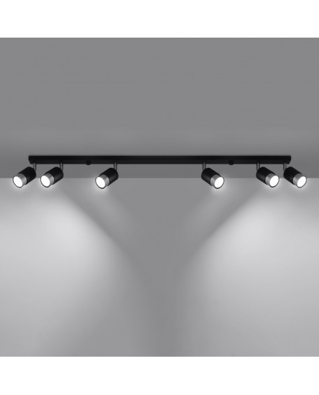 Plafon NERO 6 czarny/chrom Sollux SL.1068