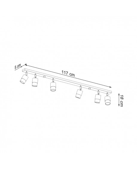 Plafon NERO 6 czarny/chrom Sollux SL.1068