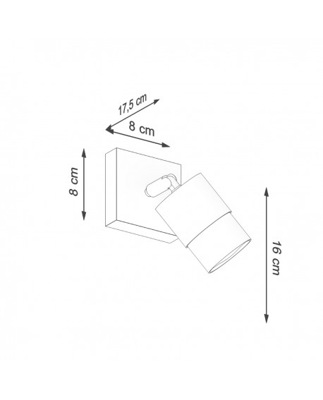Kinkiet NERO czarny/złoty Sollux SL.1069
