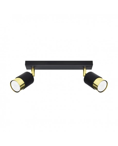 Plafon NERO 2 czarny/złoty Sollux SL.1070