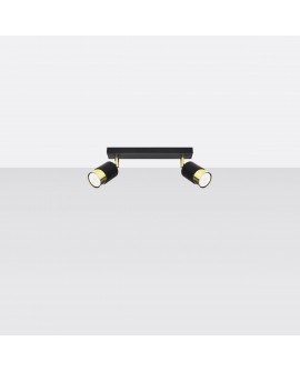 Plafon NERO 2 czarny/złoty Sollux SL.1070