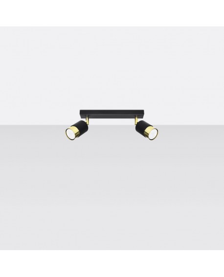 Plafon NERO 2 czarny/złoty Sollux SL.1070