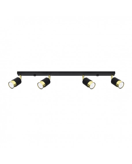 Plafon NERO 4 czarny/złoty Sollux SL.1072