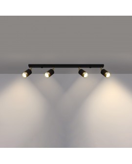 Plafon NERO 4 czarny/złoty Sollux SL.1072