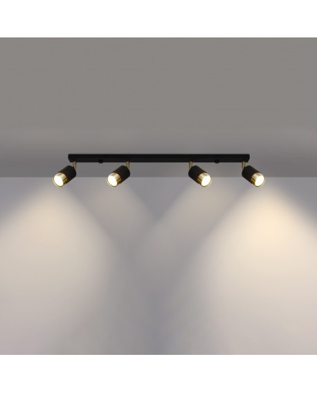 Plafon NERO 4 czarny/złoty Sollux SL.1072