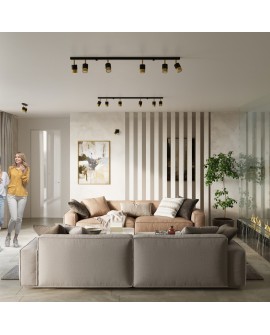 Plafon NERO 4 czarny/złoty Sollux SL.1072