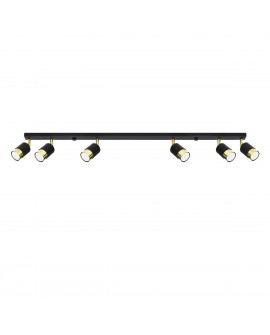 Plafon NERO 6 czarny/złoty Sollux SL.1073