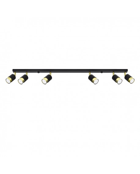 Plafon NERO 6 czarny/złoty Sollux SL.1073