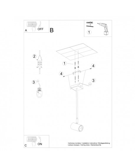 Plafon NORANO czarny Sollux SL.1074