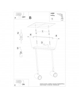 Plafon NORANO 2 czarny Sollux SL.1075