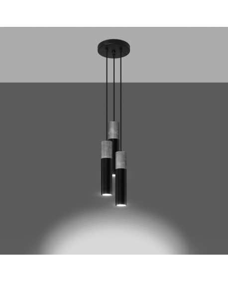 Lampa wisząca BORGIO 3P czarny Sollux SL.1081