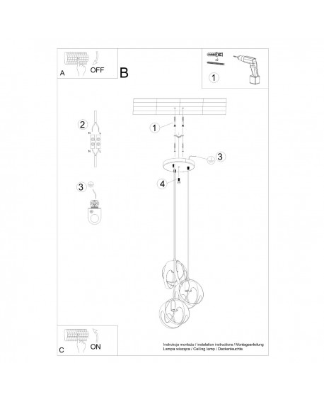 Lampa wisząca TULOS 3P biała Sollux SL.1084