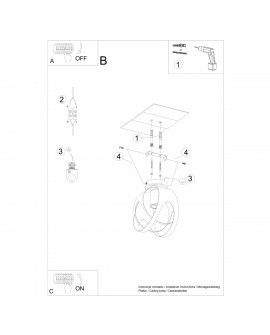Plafon TULOS czarny Sollux SL.1086