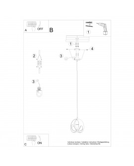 Lampa wisząca TULOS 1 czarna Sollux SL.1087