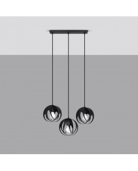 Lampa wisząca TULOS 3L czarna Sollux SL.1089