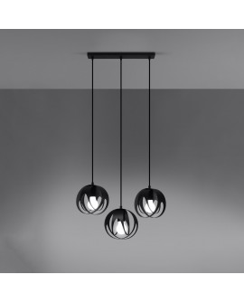 Lampa wisząca TULOS 3L czarna Sollux SL.1089