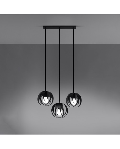 Lampa wisząca TULOS 3L czarna Sollux SL.1089