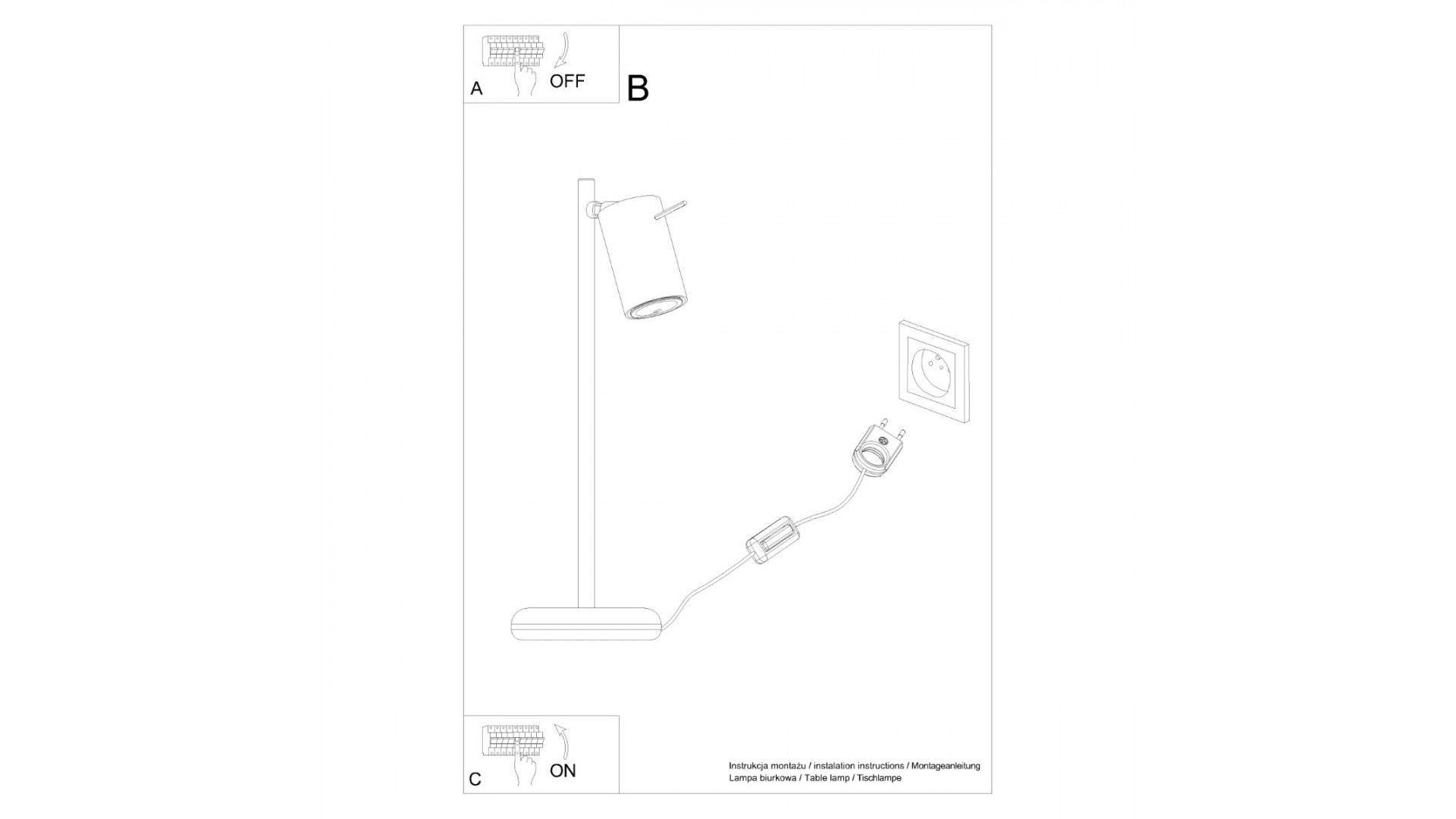 Lampa biurkowa RING biała Sollux SL.1090