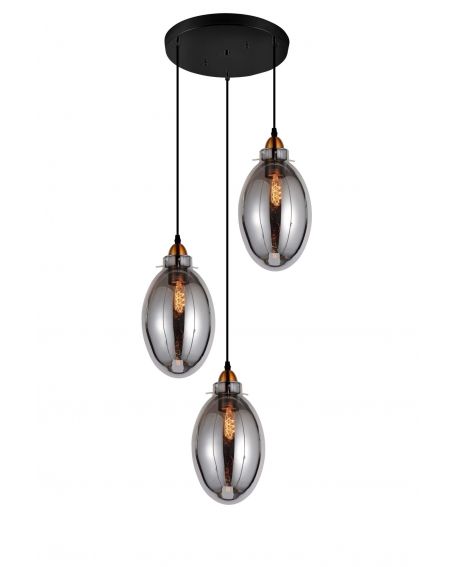 POTRÓJNA NOWOCZESNA LAMPA WISZĄCA LOFT DYMIONA RENTON W3 LUMINA DECO