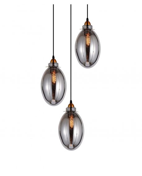 POTRÓJNA NOWOCZESNA LAMPA WISZĄCA LOFT DYMIONA RENTON W3 LUMINA DECO